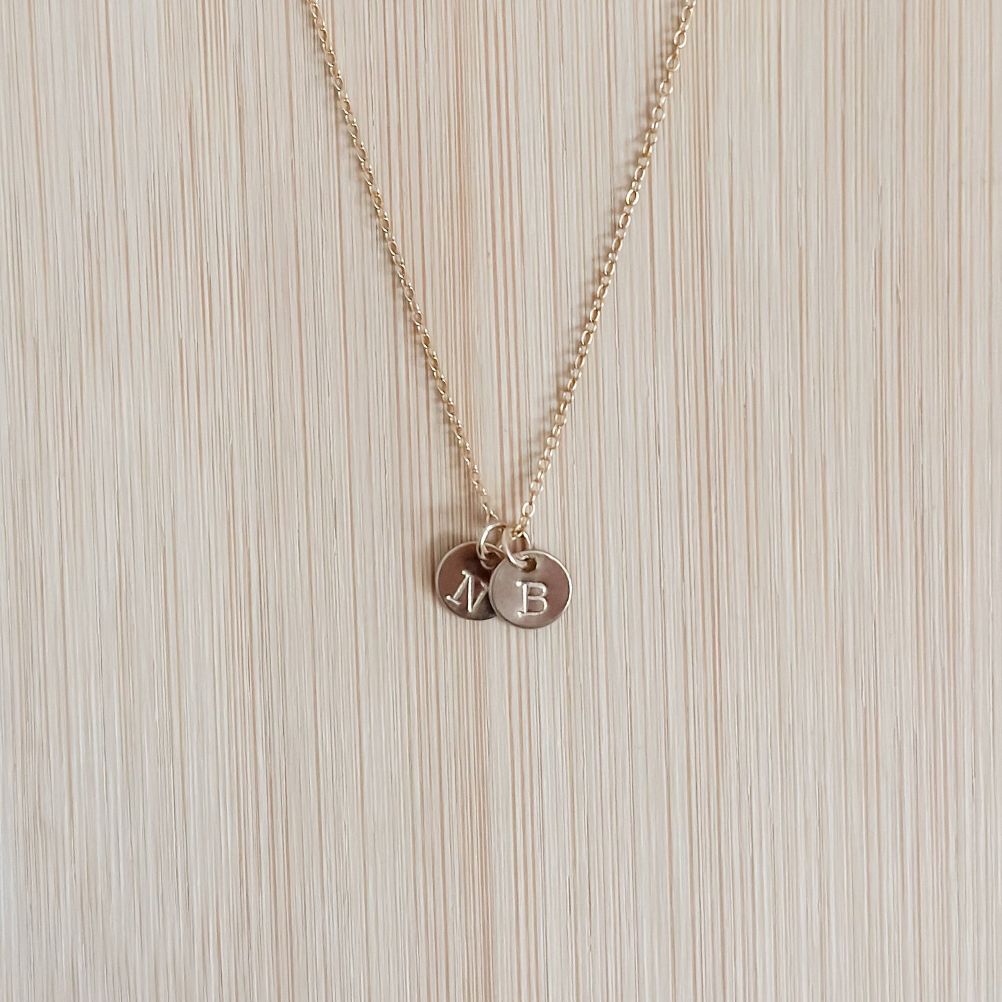 Double Initial Disc Necklace