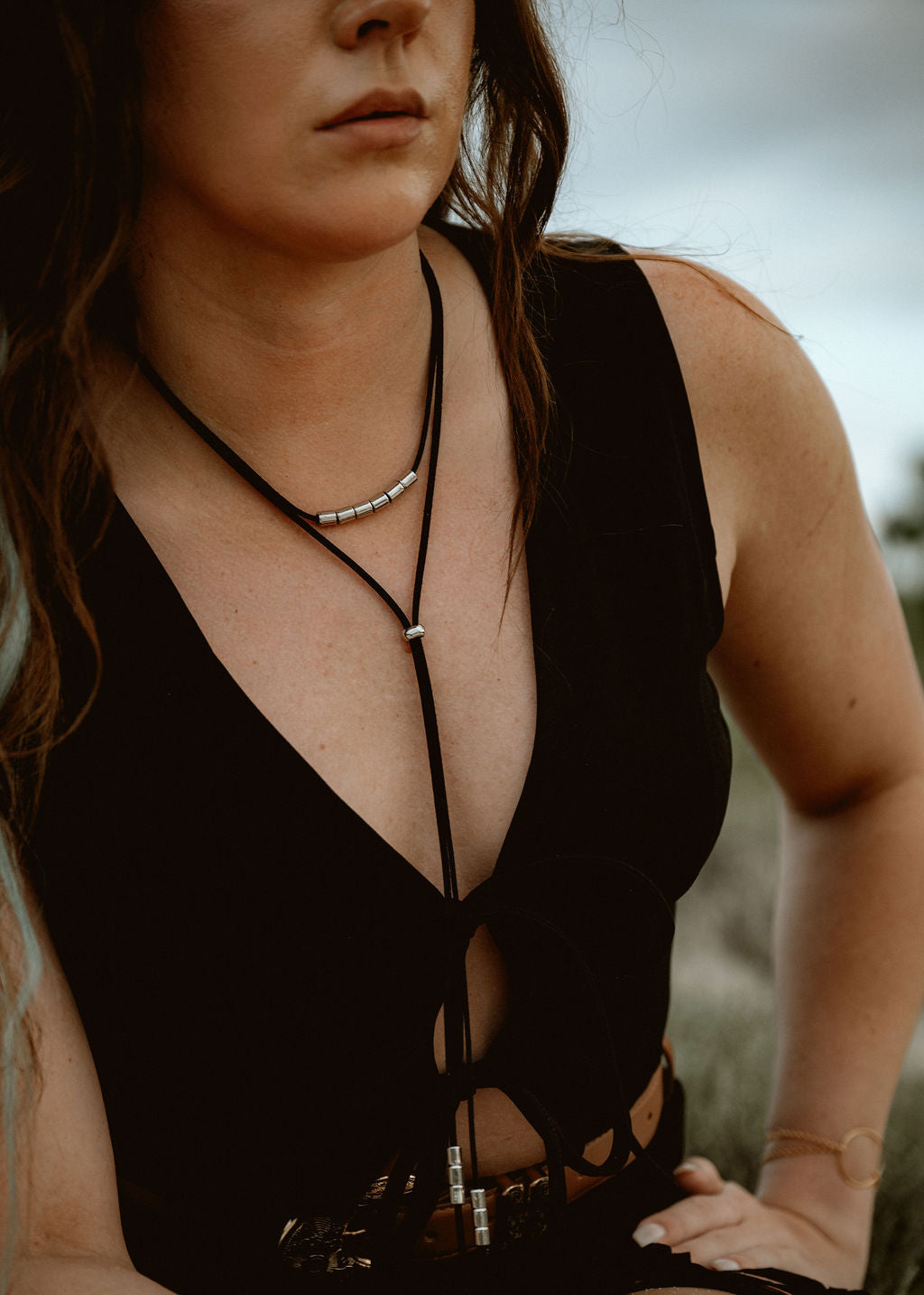 The Bolita | Feminine Bolo Ties - Midnight Black